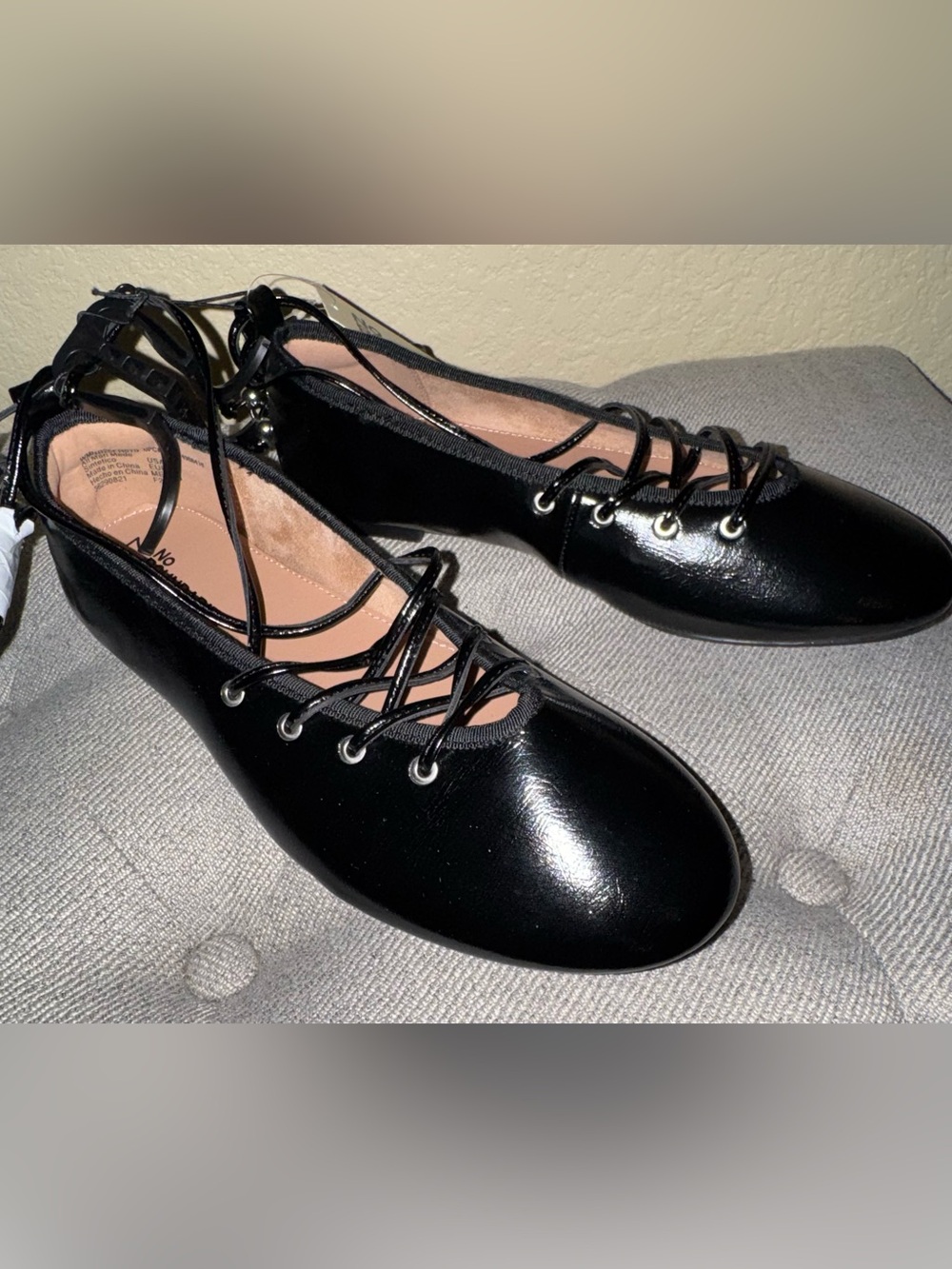 No Boundaries Black Lace-Up Ballet Flats, 7
